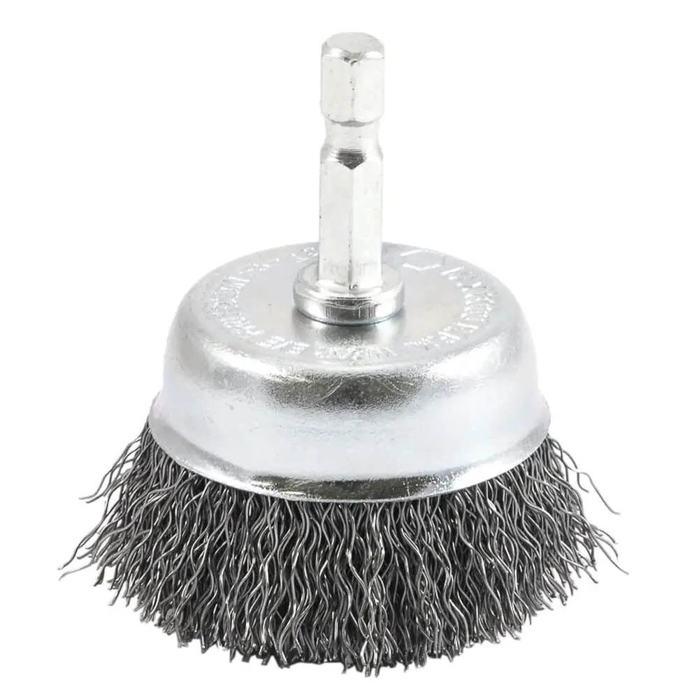 Cup Brush, Crimped, 2 In X .012 In X 1/4 In Hex Shank 1