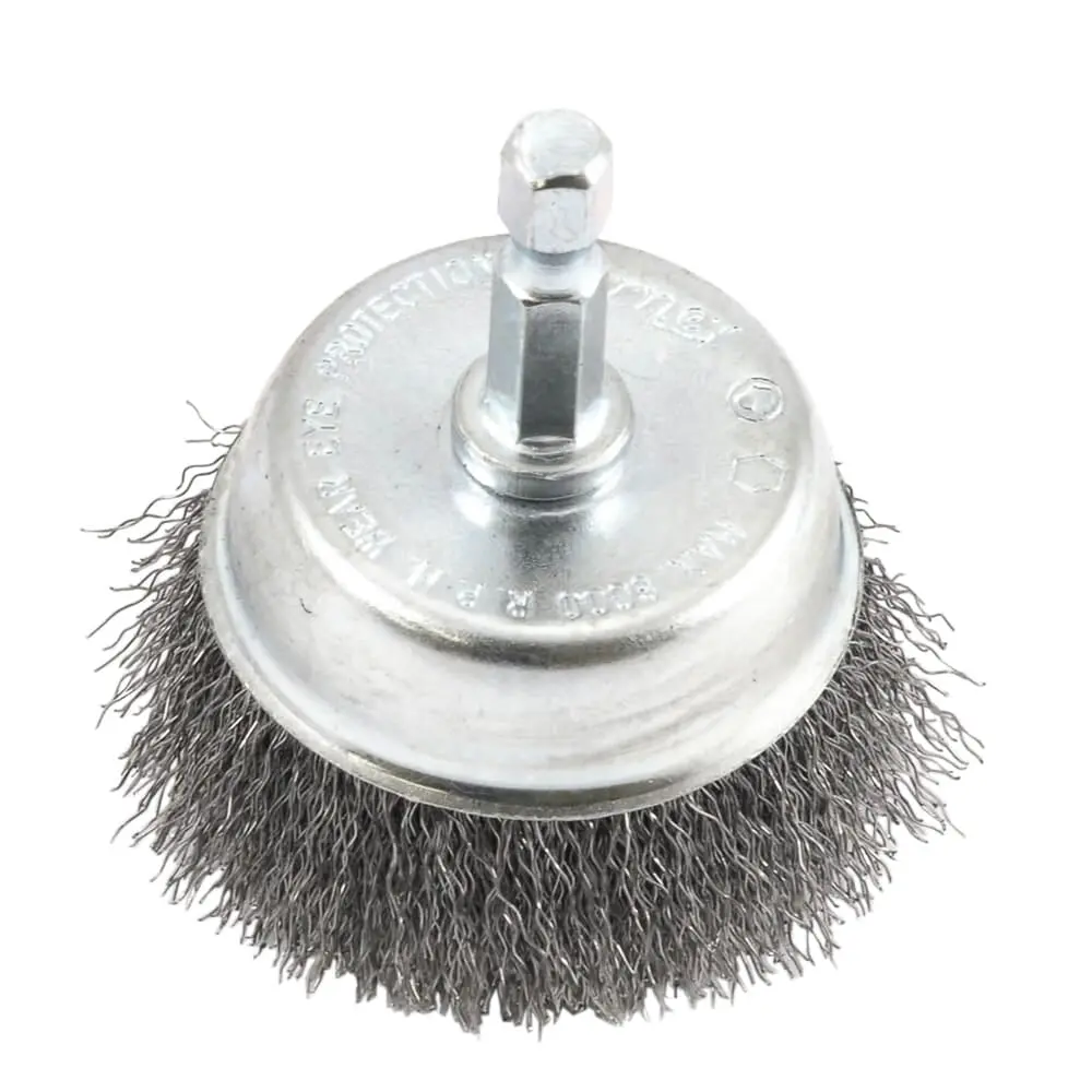 Cup Brush, Crimped, 2 In X .008 In X 1/4 In Hex Shank 1