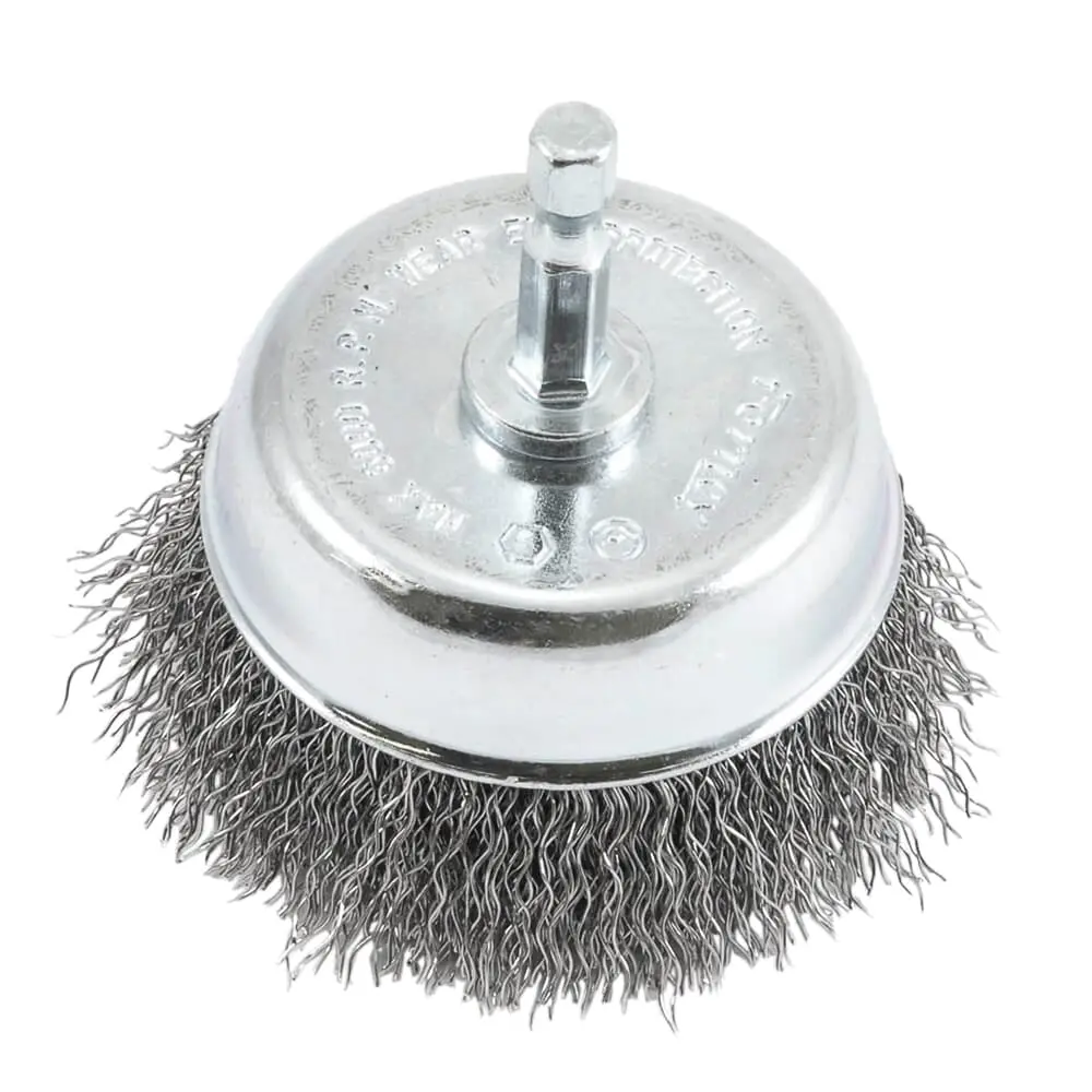 Cup Brush, Crimped, 3 In X .012 X 1/4 In Hex Shank 1