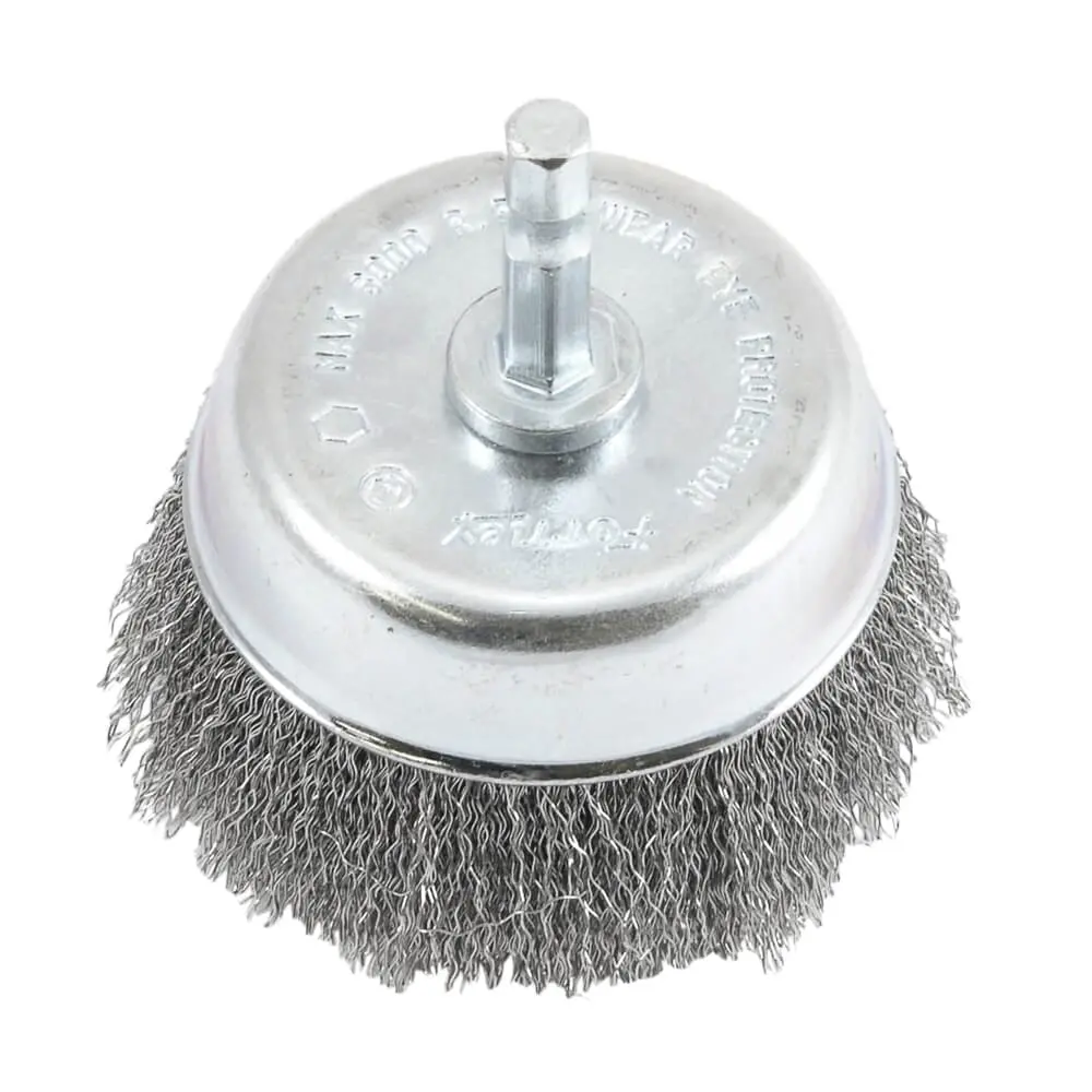 Cup Brush, Crimped, 3 In X .008 In X 1/4 In Hex Shank 1