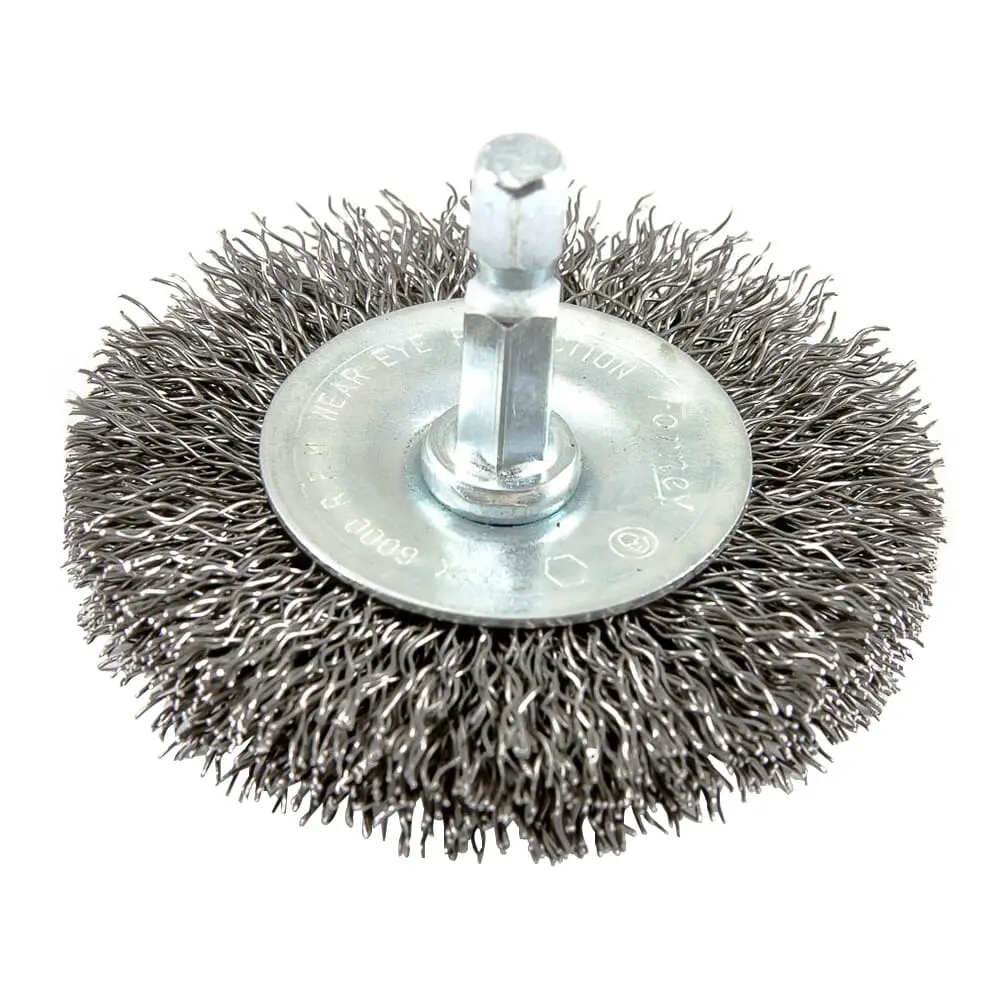 Wire Wheel, Crimped, 2-1/2 In X .012 In X 1/4 In Hex Shank 1