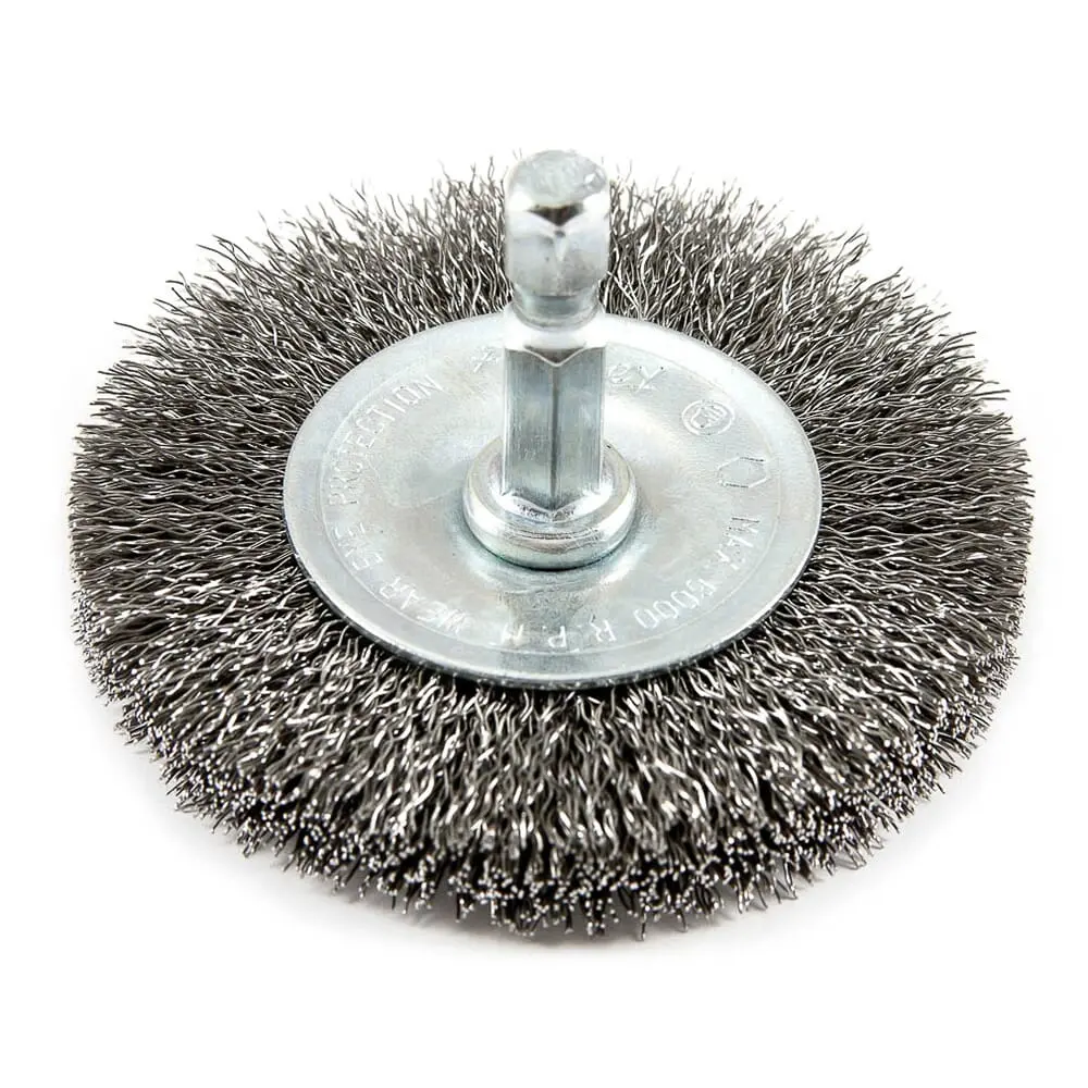 Wire Wheel, Crimped, 2-1/2 In X .008 In X 1/4 In Hex Shank 1