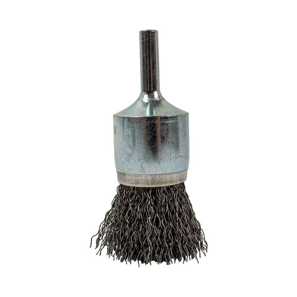 End Brush, Coarse Crimped Wire, 1" X .012" X 1/4" Rounded Shank 1