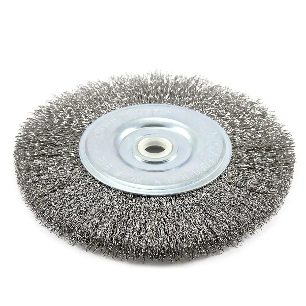 Wire Wheel, Crimped, 6 In X .012 In X 1/2 In - 5/8 In Arbor 1