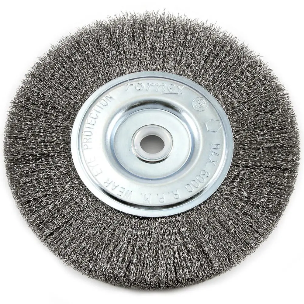 Wire Wheel, Crimped, 6 In X .008 In X 1/2 In - 5/8 In Arbor 1
