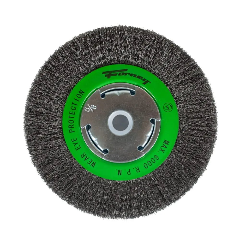 Wire Wheel Crimped, 6 In X .008 In X 1/2 In - 5/8 In Arbor 1