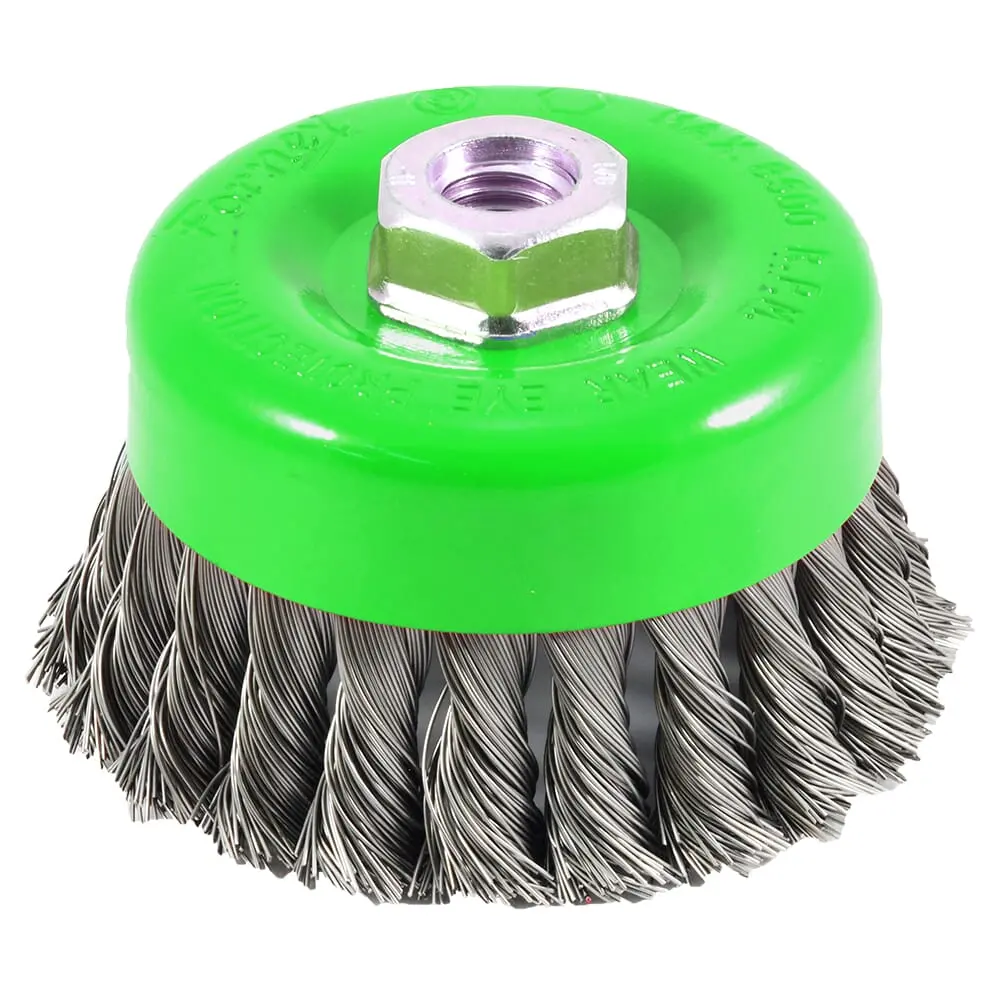Cup Brush, Knotted, 4 In X .020 In X 5/8 In-11 Arbor 1