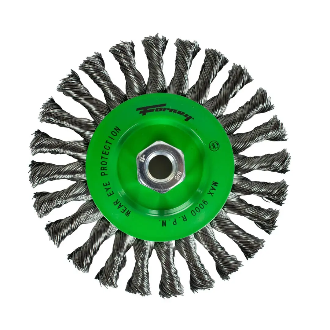 Wire Wheel, Knotted, 6 In X .020 In X 5/8 In-11 Arbor 1