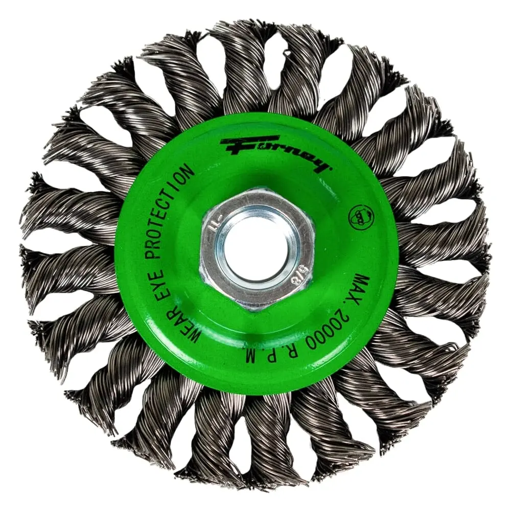 Wire Wheel, Knotted, 4 In X .020 In X 5/8 In-11 Arbor 1
