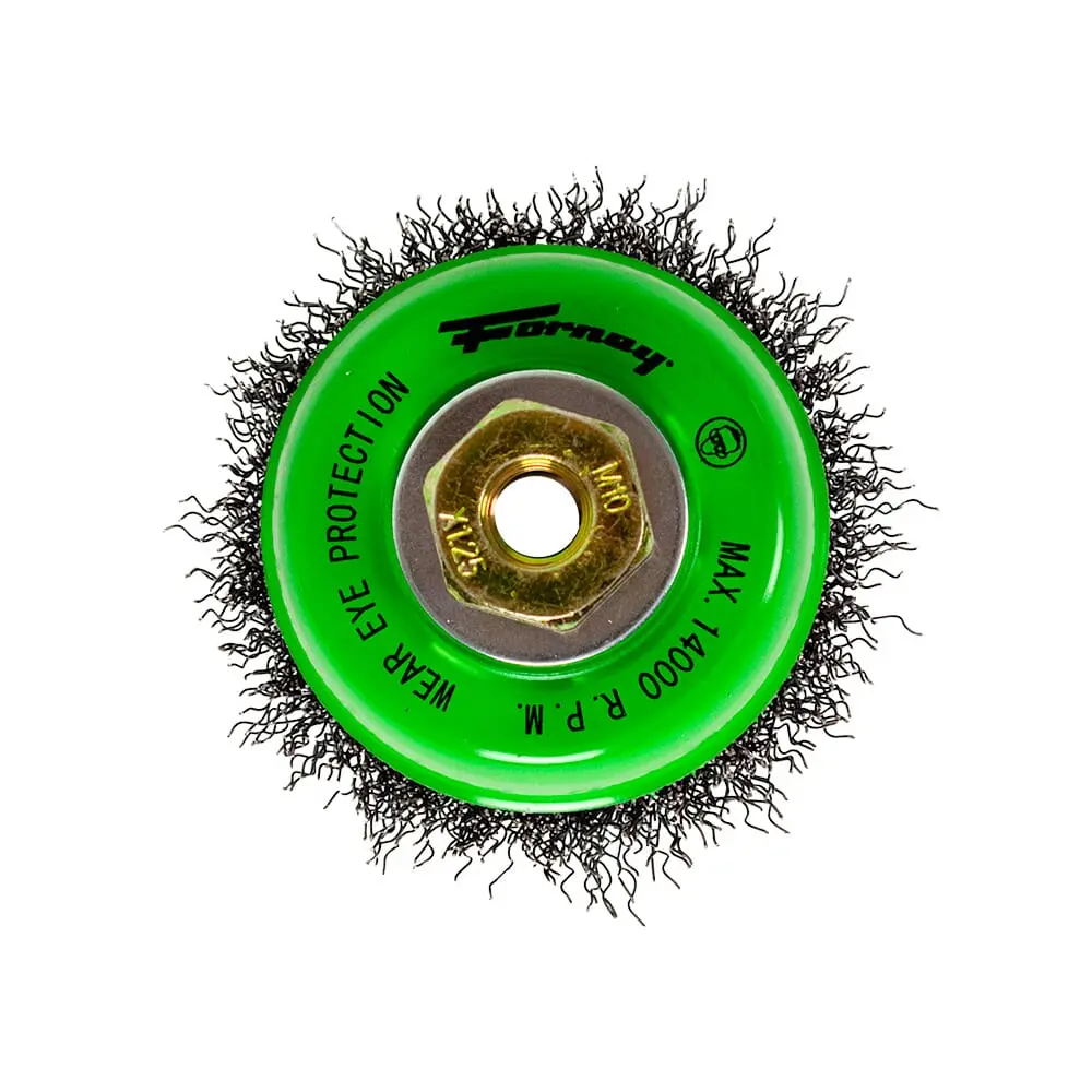 Cup Brush, Crimped, 2-3/4 In X .014 X M10 X 1.25 Arbor 1