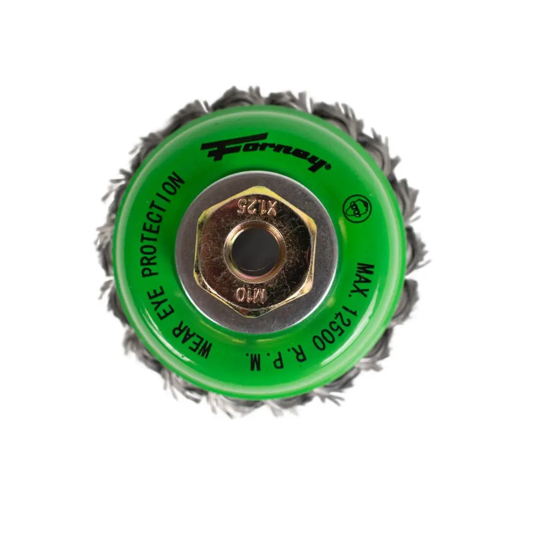 Cup Brush, Knotted, 2-3/4 In X .020 In X M10 X 1.25 Arbor 1