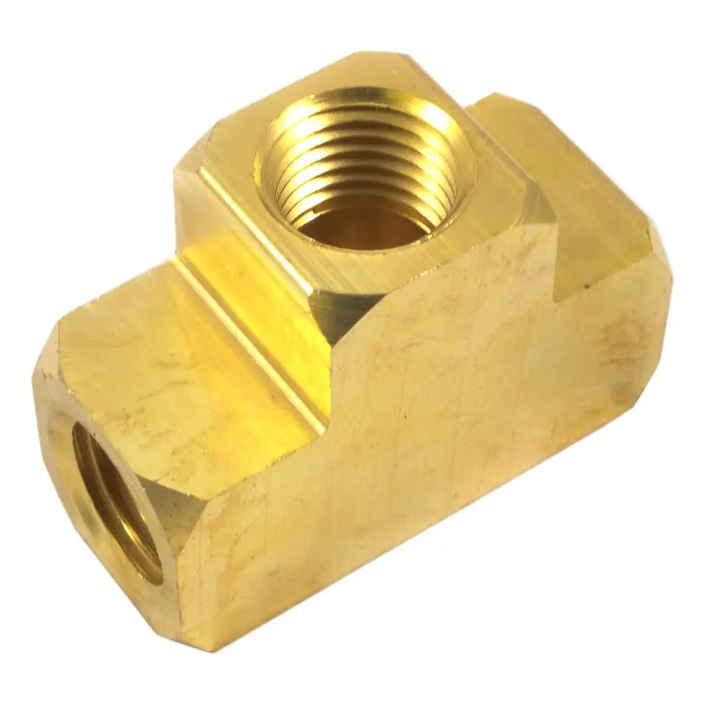 Brass Tee, 1/4 In Npt 1