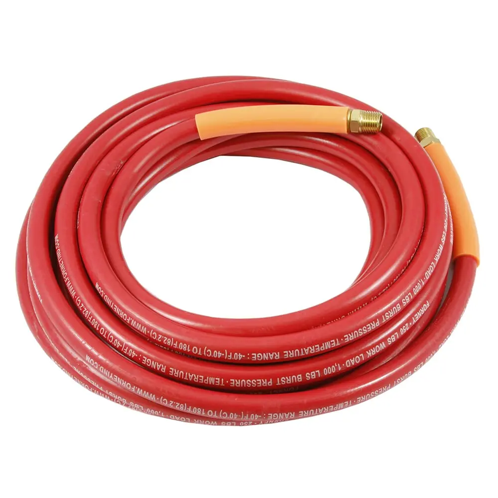 Air Hose, Red Rubber, 1/4 In X 25Ft 1