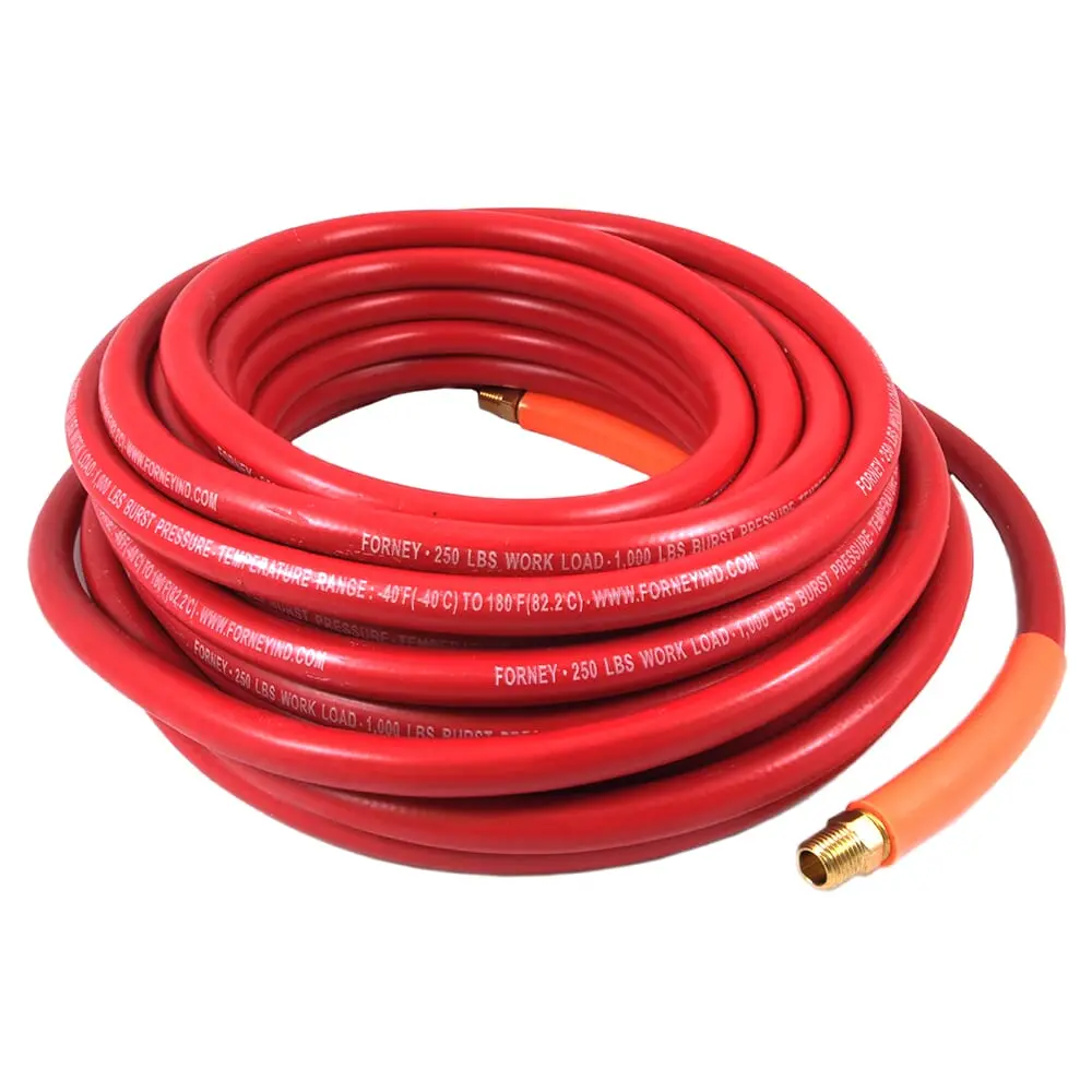 Air Hose, Red Rubber, 1/4 In X 50Ft 1