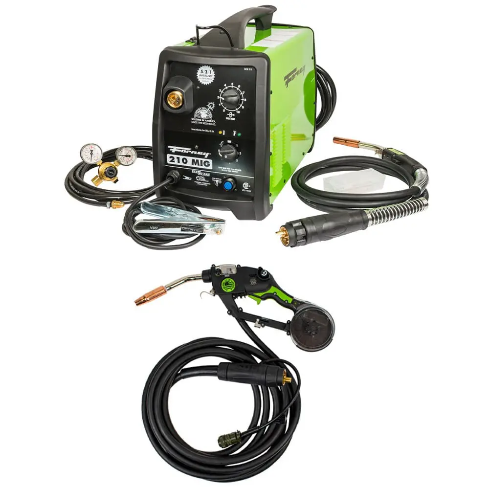 Forney® 210 Mig/Flux Core Welder With Spool Pro Hornet™ Sg250 Spool Gun Package 1