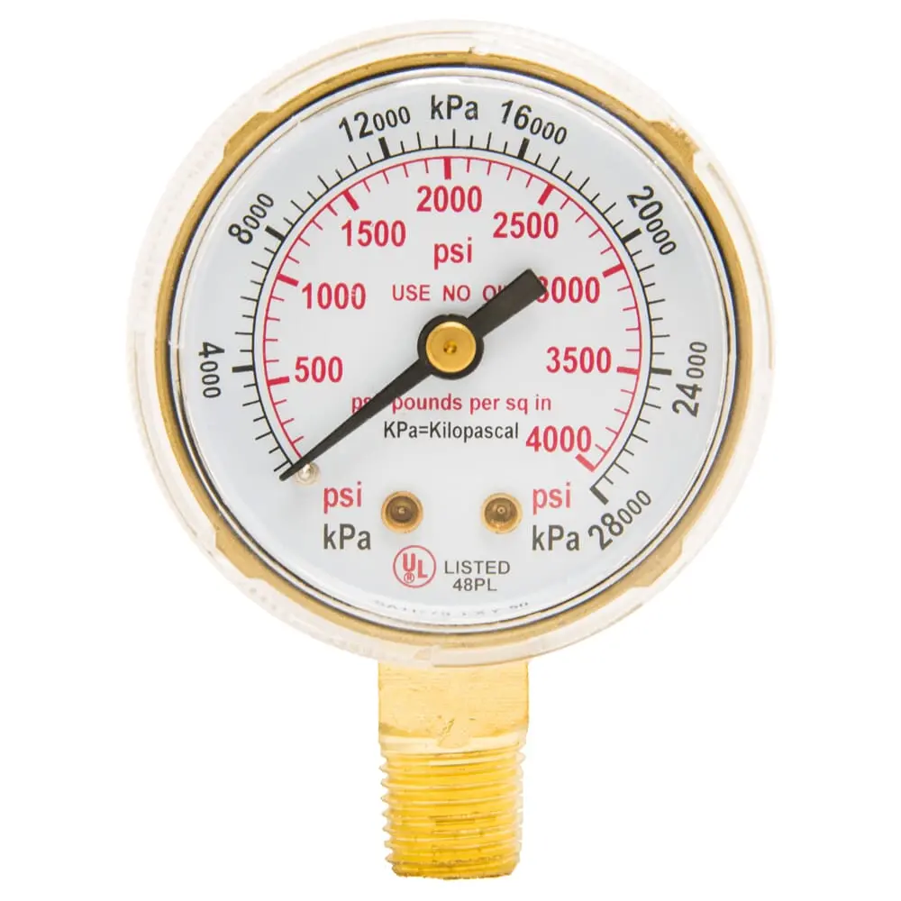 Regulator Gauge, 2 In, 0-4000 Psi 1
