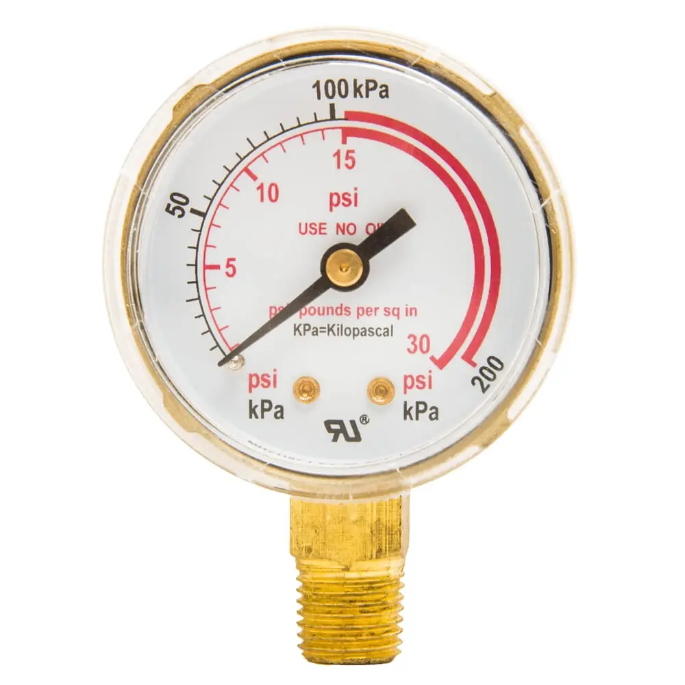 Regulator Gauge, 2 In, 0-30 Psi 1