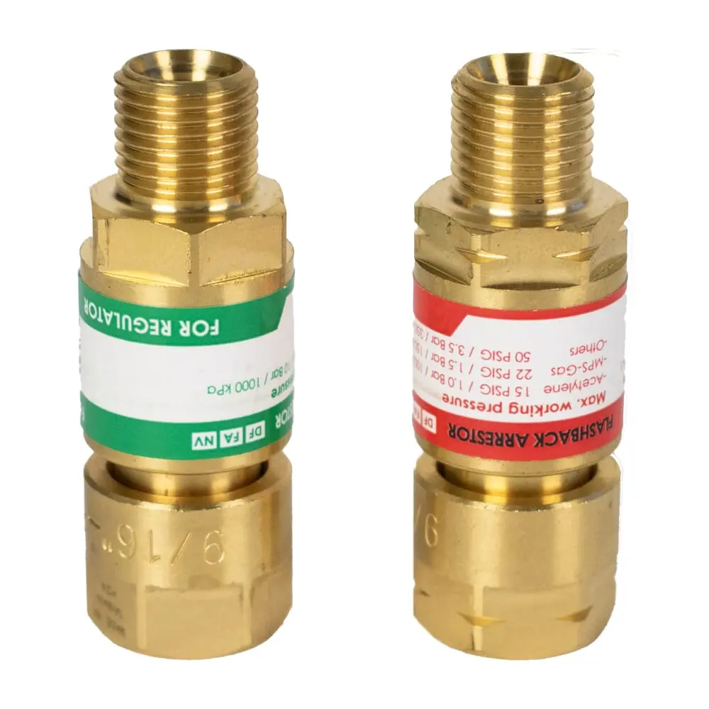 2-Pack Oxy-Fuel Gas Flashback Arrestors (Regulator-To-Hose) 1