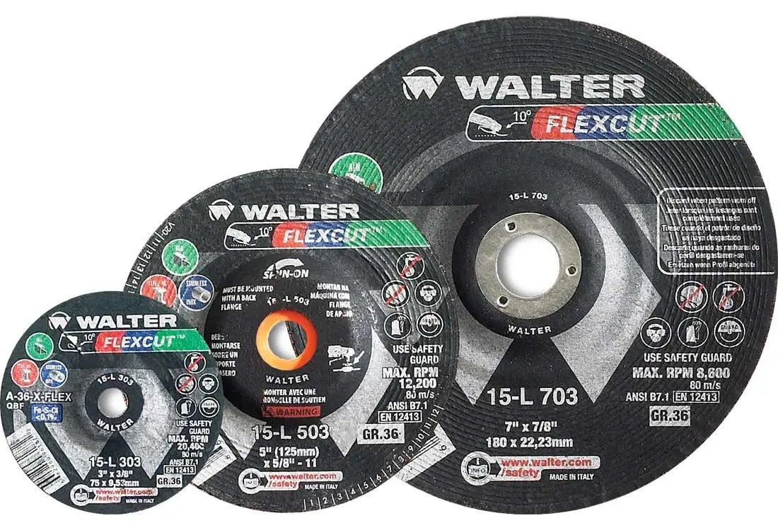 Walter 15L506 5" 60 Grit Spin-On Flexcut Wheel 1