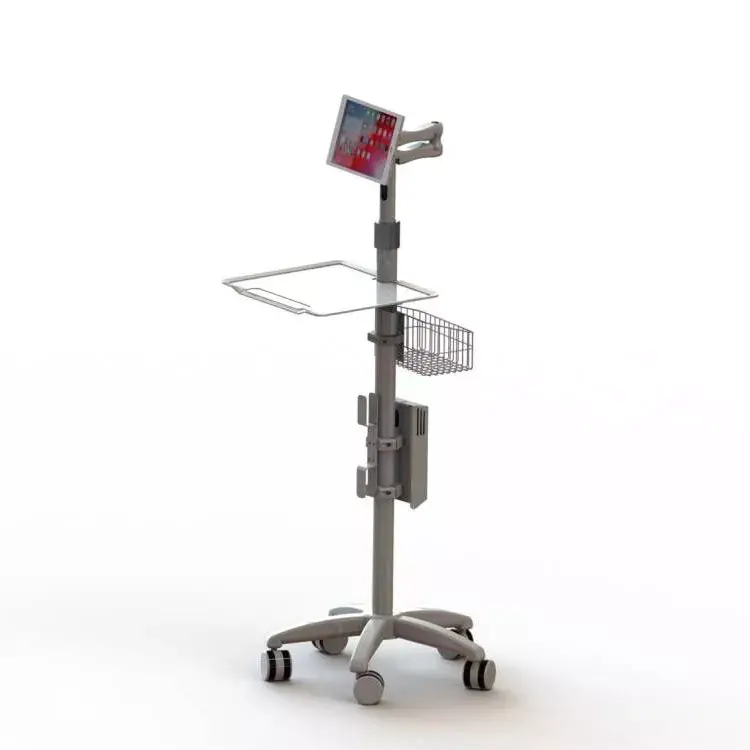 Movable Hospital Tablet Cart Trolley For 9.7 Inch /10.2 Inch / 12.9Inch 360 Degrees Of Adjustment Medical Ipad Medical Cart 1