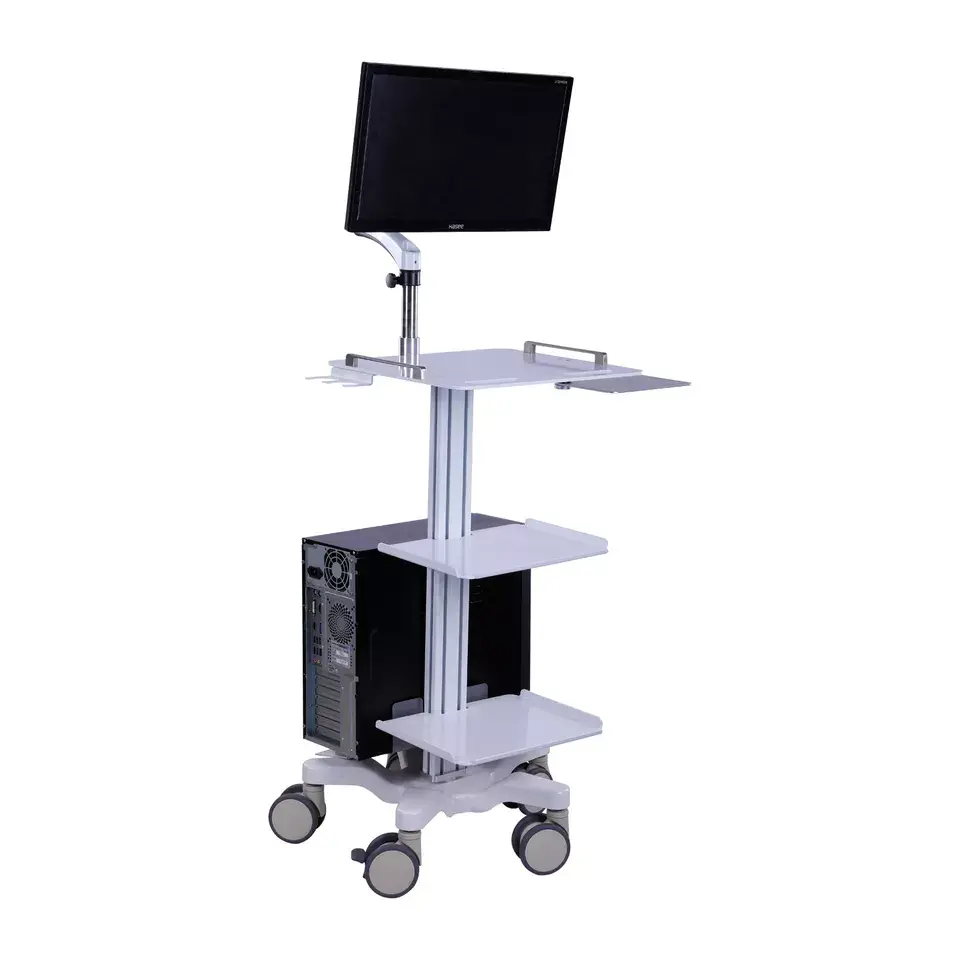 Height Adjustable Computer Trolley Cart For Office Medical Dental Use 1