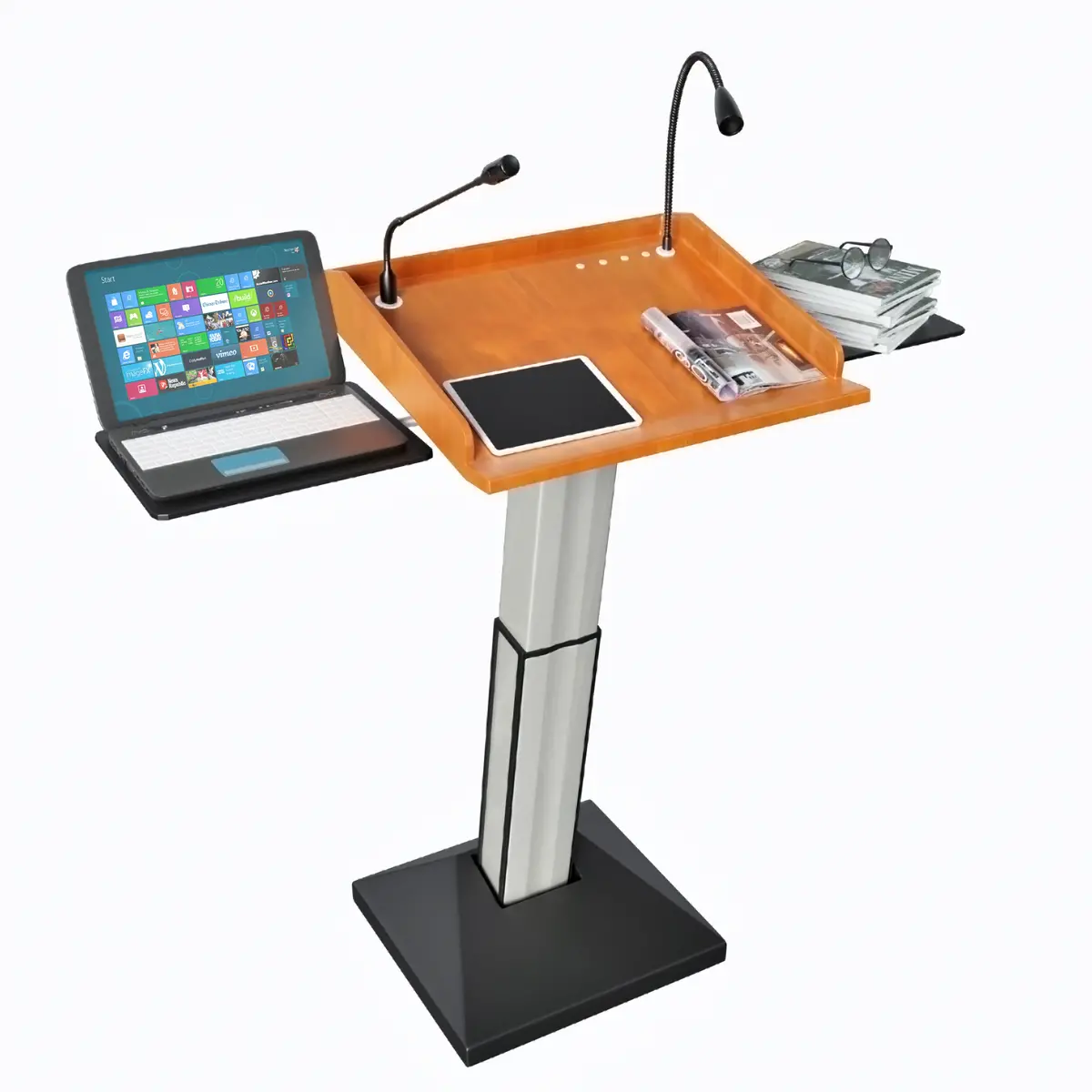 Smart Lectern Electronically Height Adjustable With Light And Mic 1