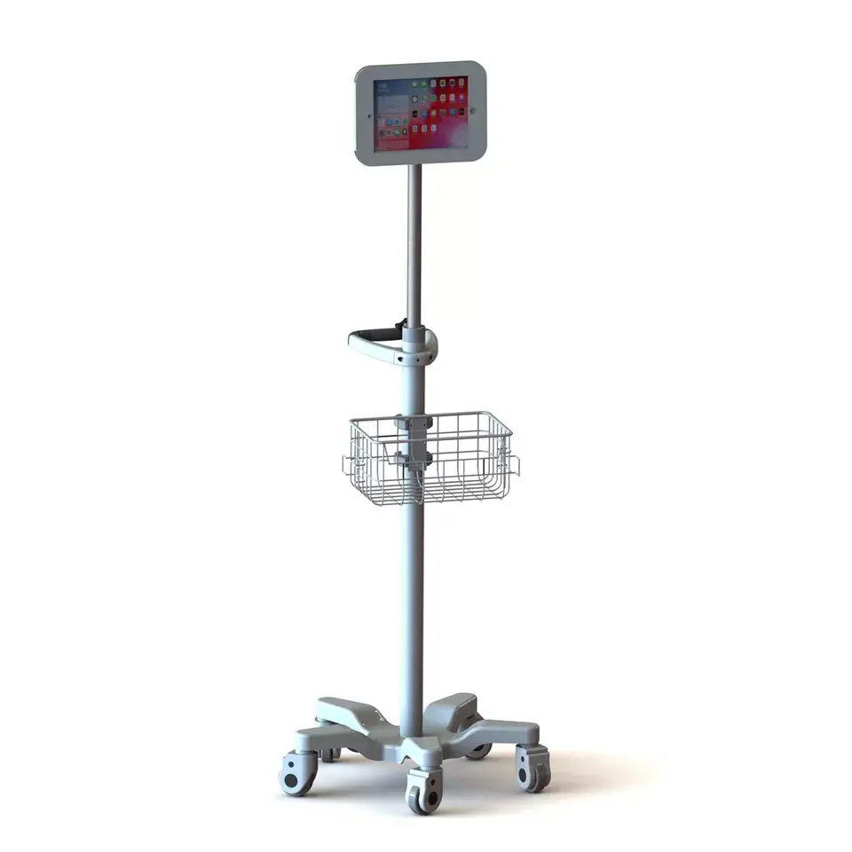 Ipad 10.2 Inches Medical Rolling Stand 3 Inch Silent Medical Casters 1/ Ipad Trolley With Lock For Clinics 1