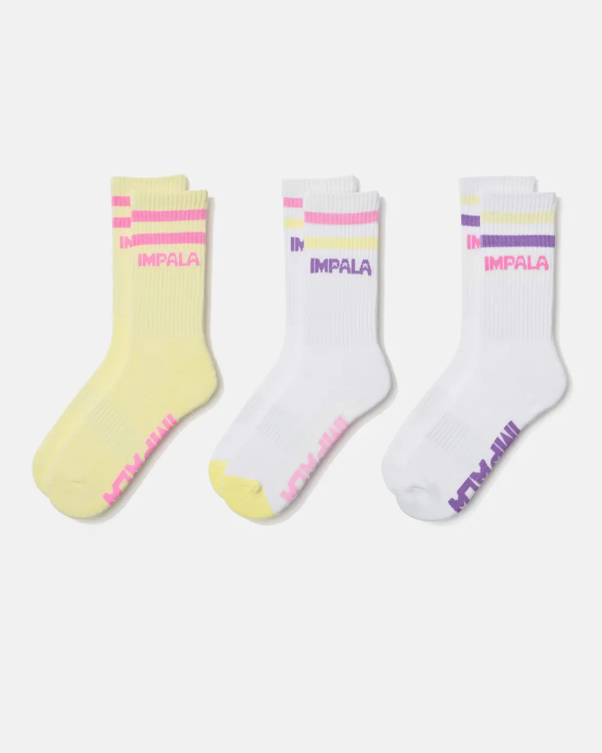 Impala Stripe Sock 3Pk - Petal 1