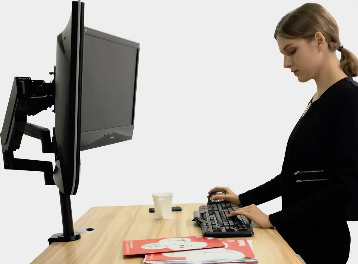 Dual Gas Spring Enabled Monitor Stand / Arm 2Ms-Gb (Black Colour) 1