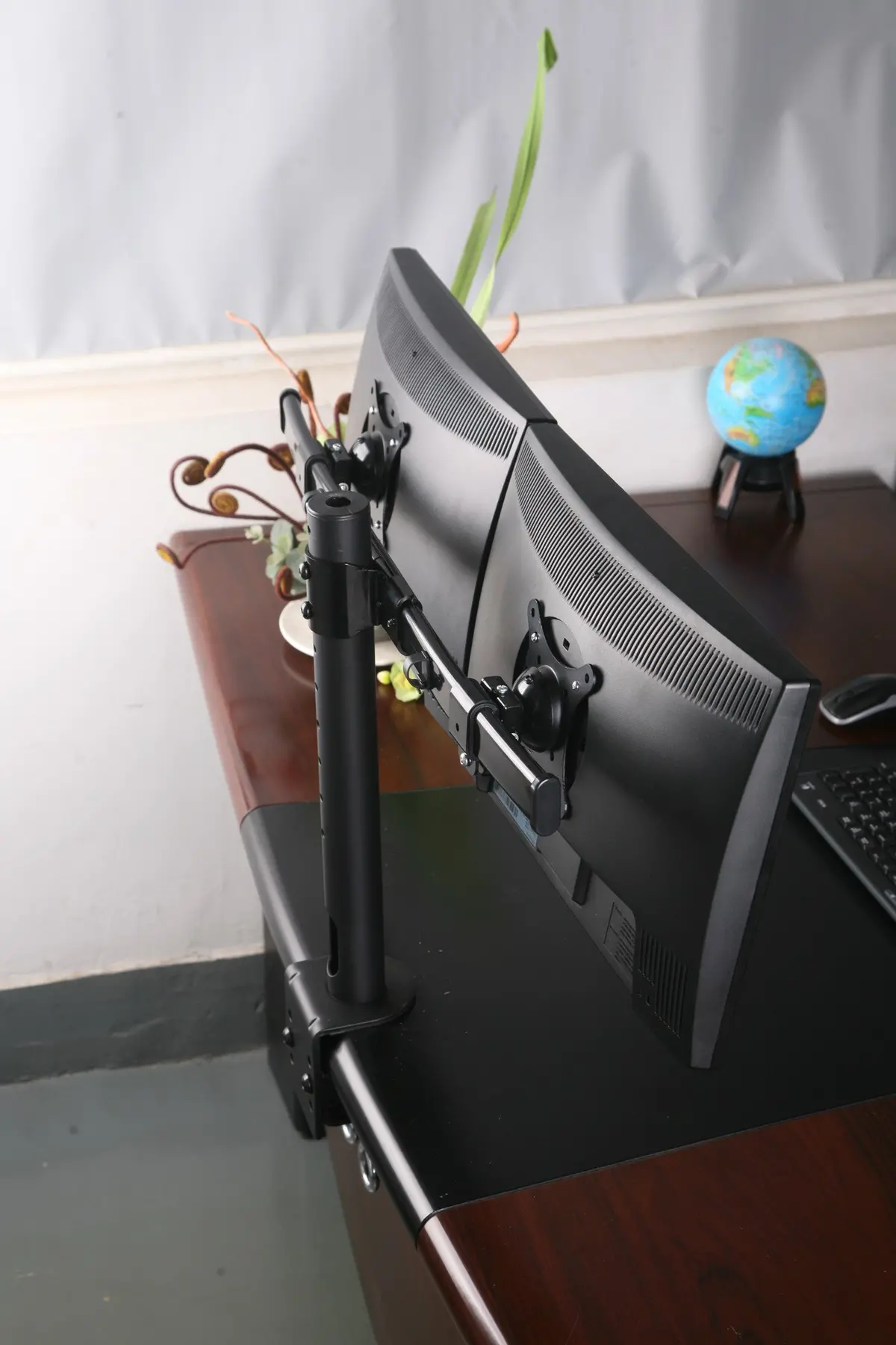 Dual Monitor Clamp Type Stand With Curved Arms 2Ms-Ct2 1