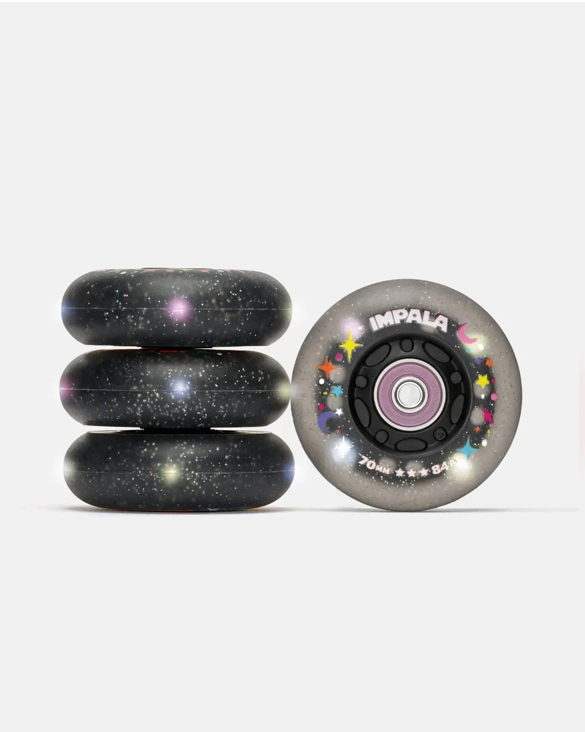 Impala Inline Light Up Wheels (4-Pack) - Black Twinkle 1