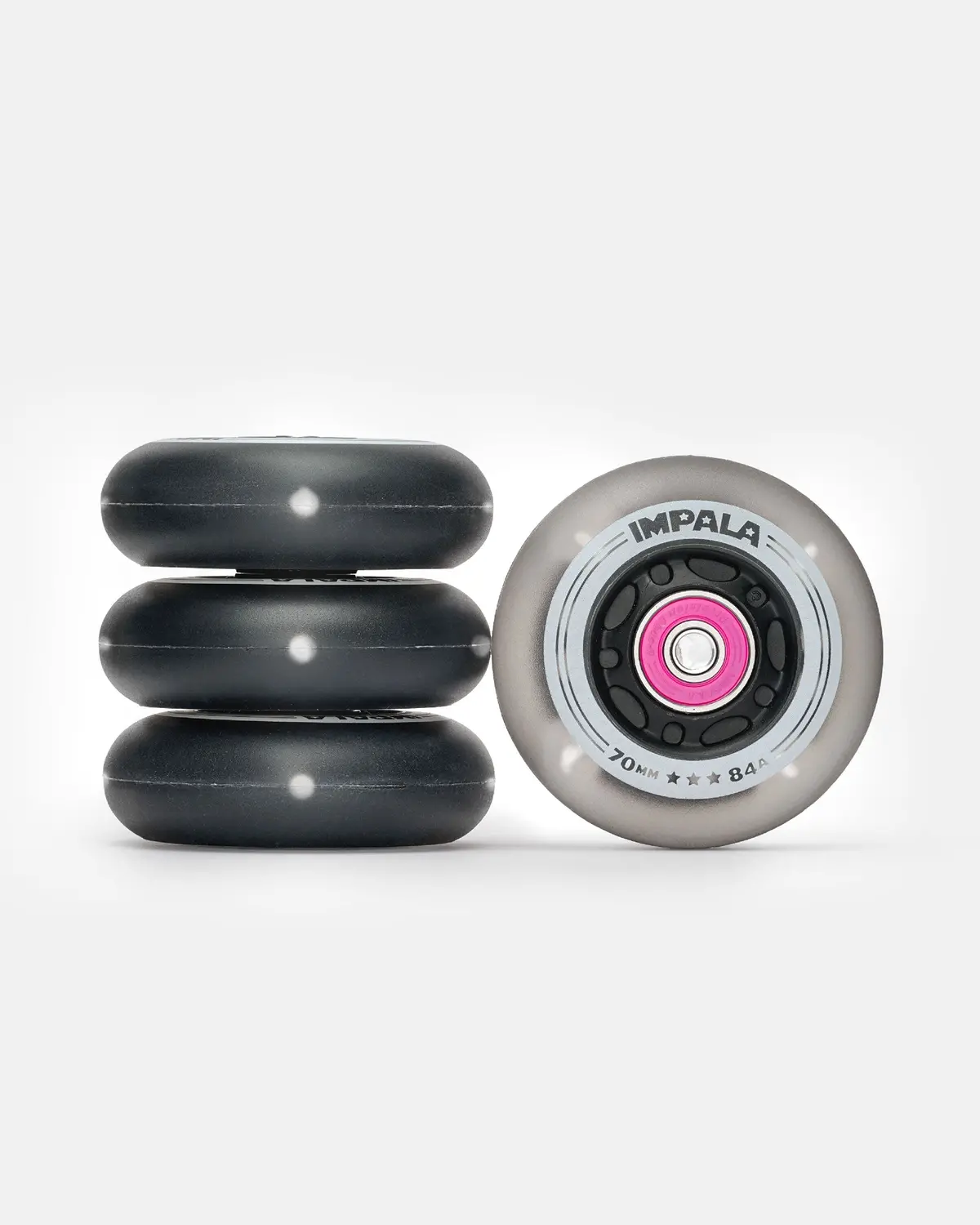 Impala Inline Light Up Wheels (4-Pack) -  Black / White 1