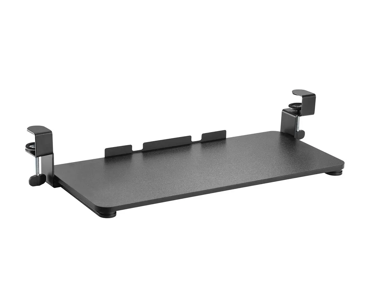 Clamp-On Adjustable Keyboard Tray, Under Desk Keyboard Tray, Improve Comfort Increasing Usable Desk Space, Black (Kbd-C) 1