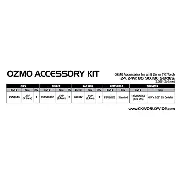 8 Series Low Profile Accessory Kit For Ck24 / Ck24w Style Tig Torches 2
