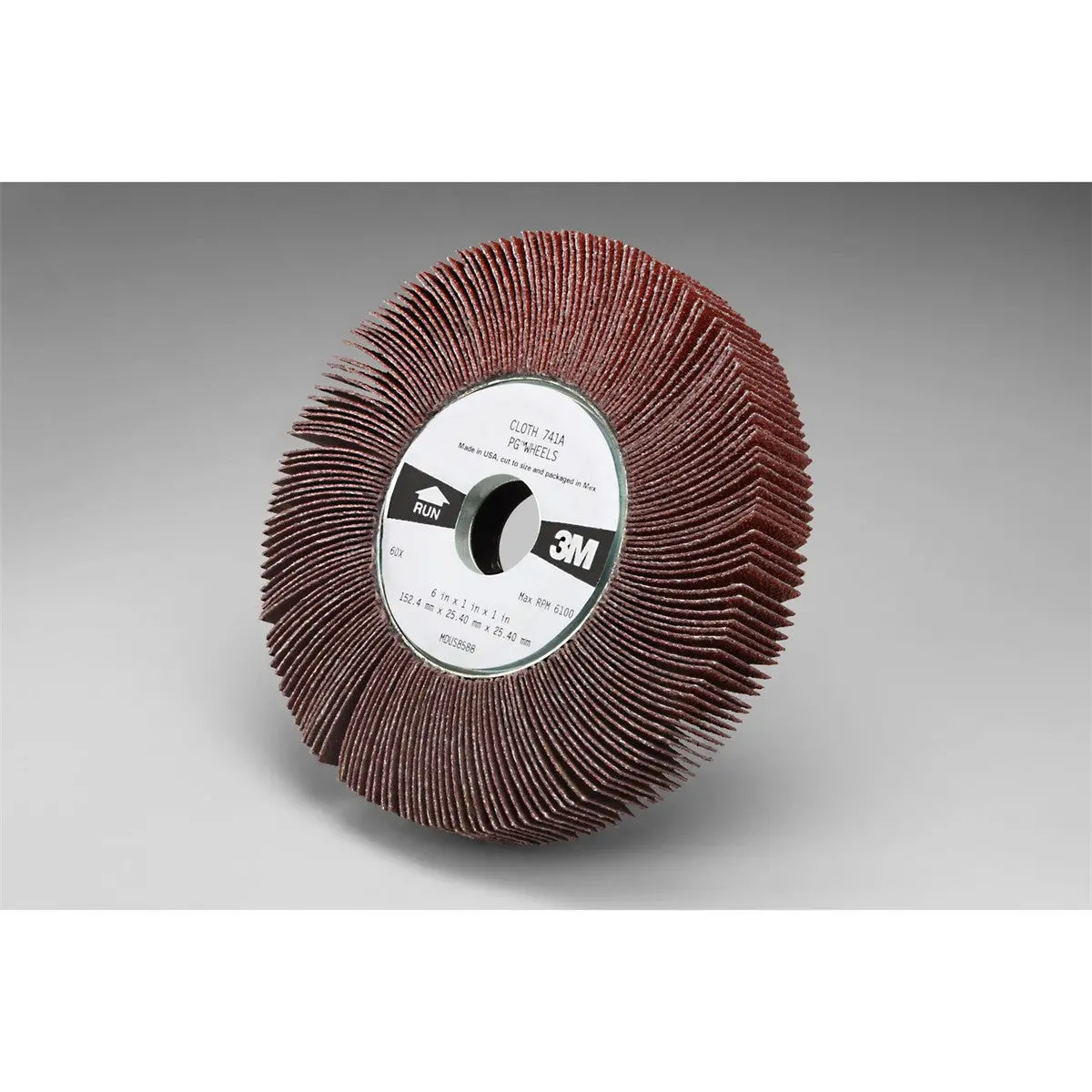 7010309102 3M™ 741A Wheel, Flap, 6 Inch Dia, Ceramic, 80 Grit, Coated, Cloth 1