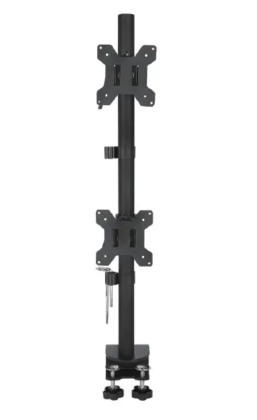 Dual Monitor Articulating Desk Mount Stand With Height Adjustment And Open Vesa Plates For 2 Lcd Screens Up To 27 Inches, Stacked Array - Black (2Msctb-N) 1