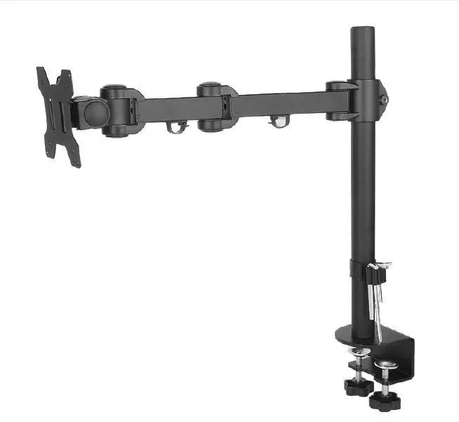 Single Lcd Monitor Fully Adjustable Desk Mount Stand Fits One Screen 13 To 27 Inch, Full Motion Height Adjustable Articulating Tilt, 22 Lbs Weight Capacity - Black (Rc1e-N) 1