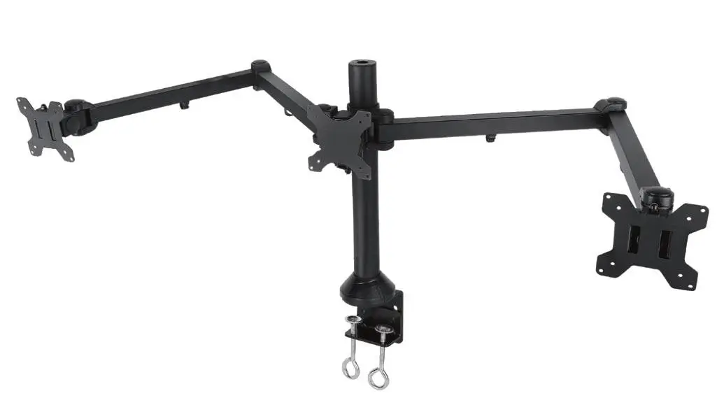 Triple Monitor Mount, 3 Computer Screen Desk Stand With Clamp And Grommet Base Fits From 13" To 32" Displays, Universal Vesa Pattern 75X75 And 100X100mm, Black (3Ms-32-Ct) 1