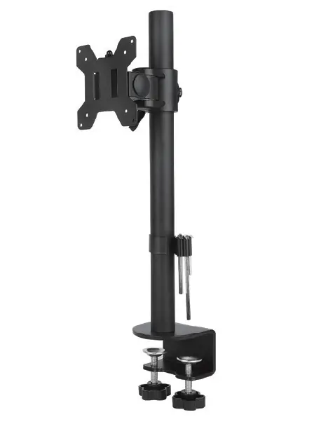 Single Monitor Mount For 13-27" Computer Screens, Improved Lcd/Led Monitor Riser, Height/Angle Adjustable Single Desk Mount Stand, Holds Up To 22Lbs, Black (Rc-Mount) 1