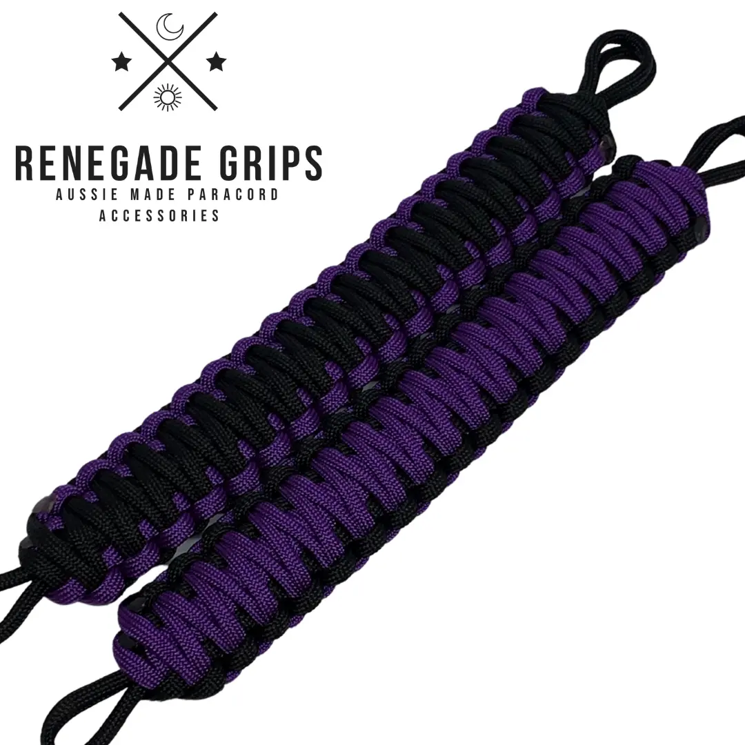 "Purple Rain" Paracord Vehicle Grips 1