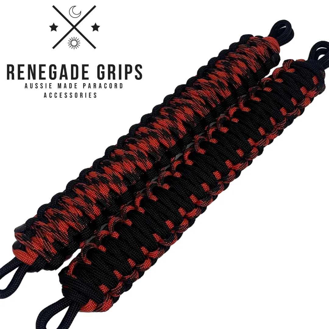 "Red Back" Paracord Vehicle Grips 1