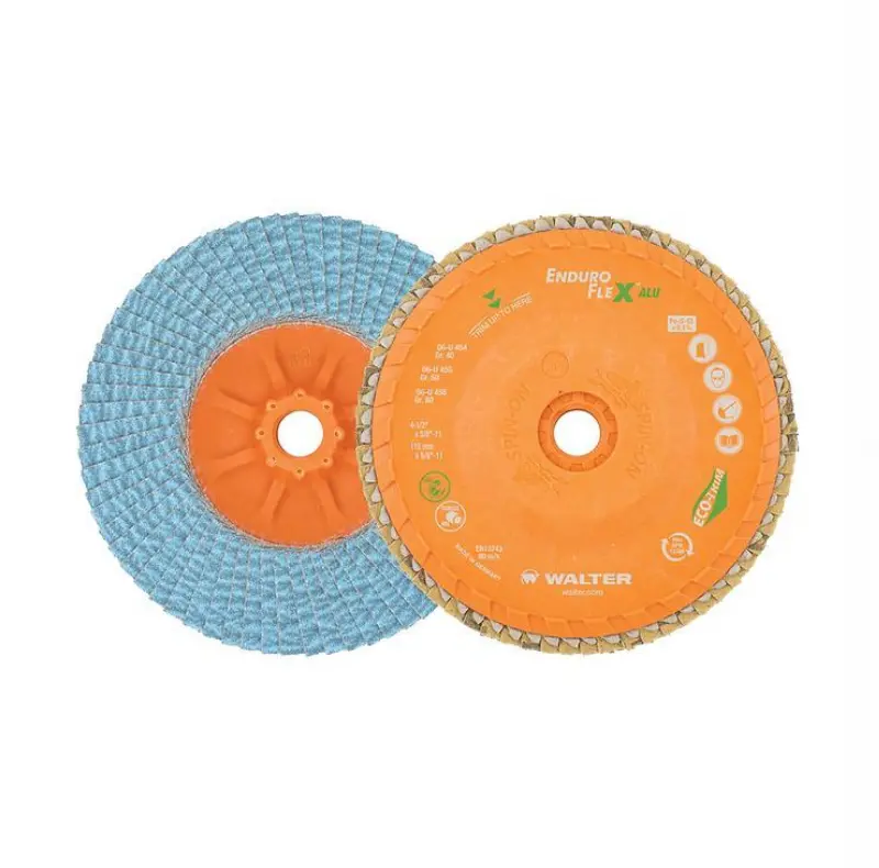 Walter 4.5 In. 60 Grit Spin-On Enduro-Flex Aluminum Flap Disc (06U456) 1