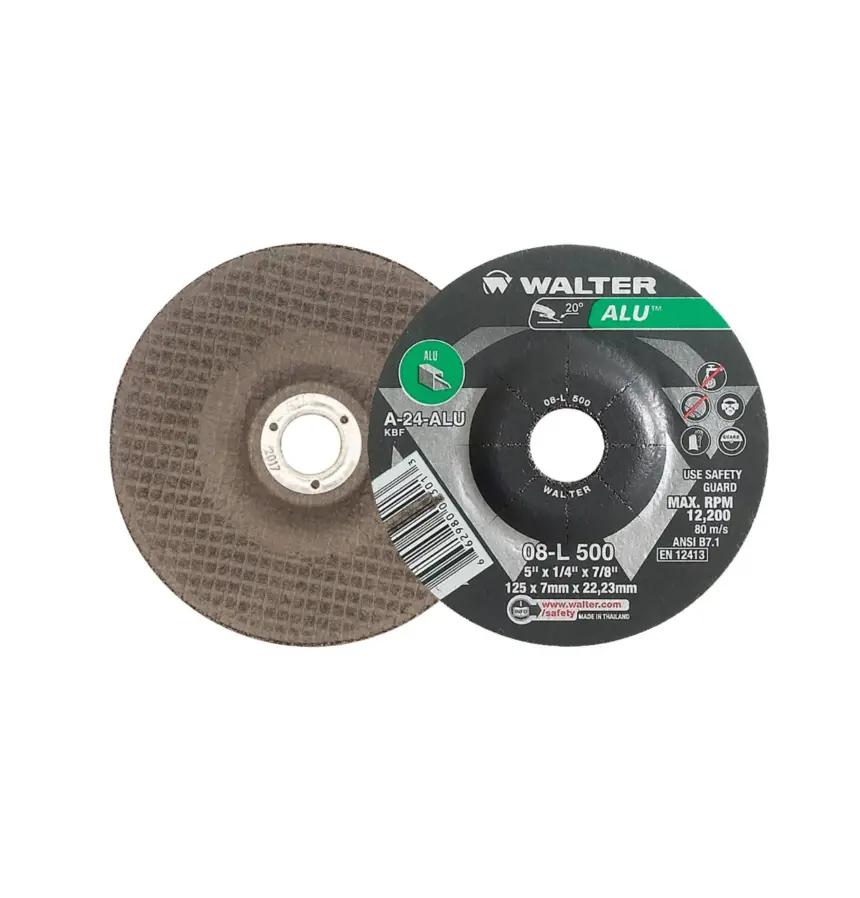 Walter Alu 08L450 - 4.5 In. X 1/4 X 7/8 In, Type 27S High Removal Grinding Wheel 1