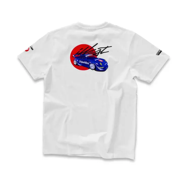 Collab T-Shirt - Rwb 993 Supernine - White - Tarmac Works X Illest 1