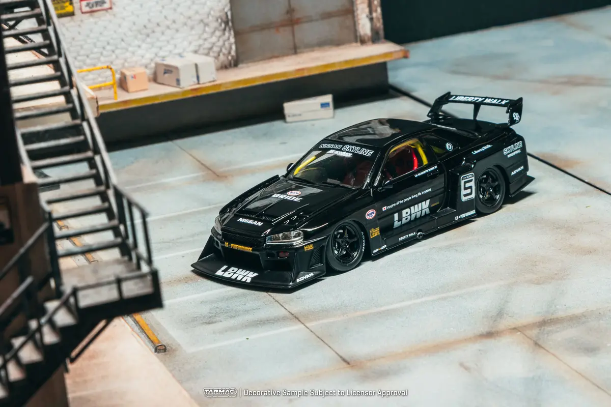 1/43 Liberty Walk Lb-Er34 Super Silhouette Skyline Black - Tarmac Works Hobby43 1