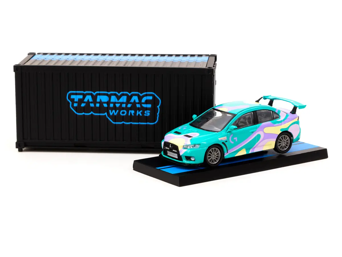 1/64 Mitsubishi Lancer Evo X Logitech G Next Dimension With Container - Logitech Special Edition - Tarmac Works Hobby64 1