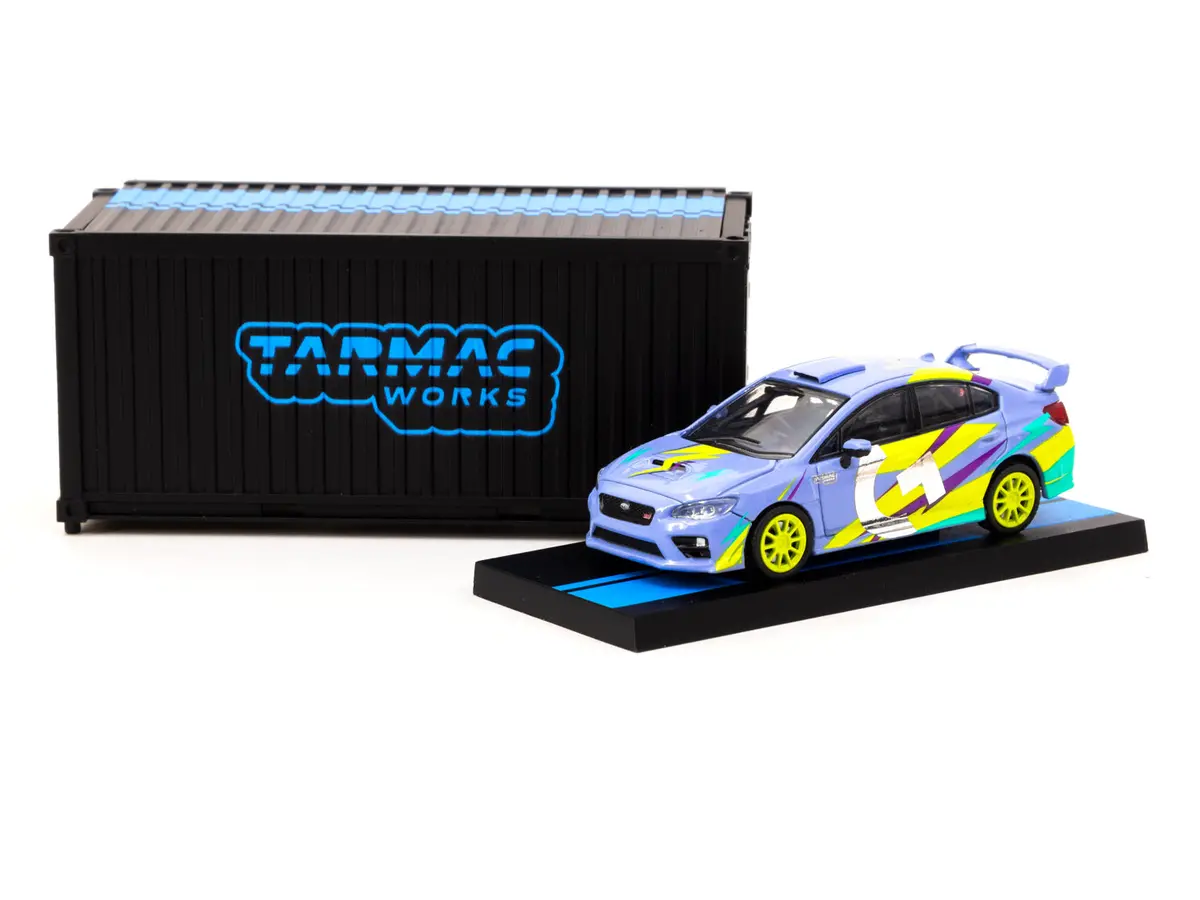 1/64 Subaru Wrx Sti S207 Logitech G With Container - Logitech Special Edition -Tarmac Works Hobby64 1