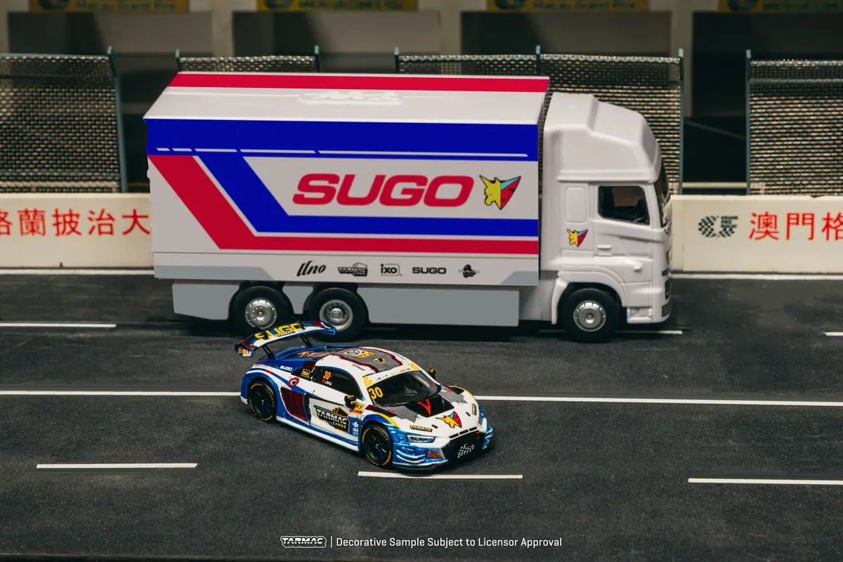1/64 Audi R8 Lms Gt3 Evo Ii Macau Gt Cup - Fia Gt World Cup 2024 Uno Racing #30 With Tarmac Cards Combo Set And Truck Packaging - Tarmac Works Hobby64 1