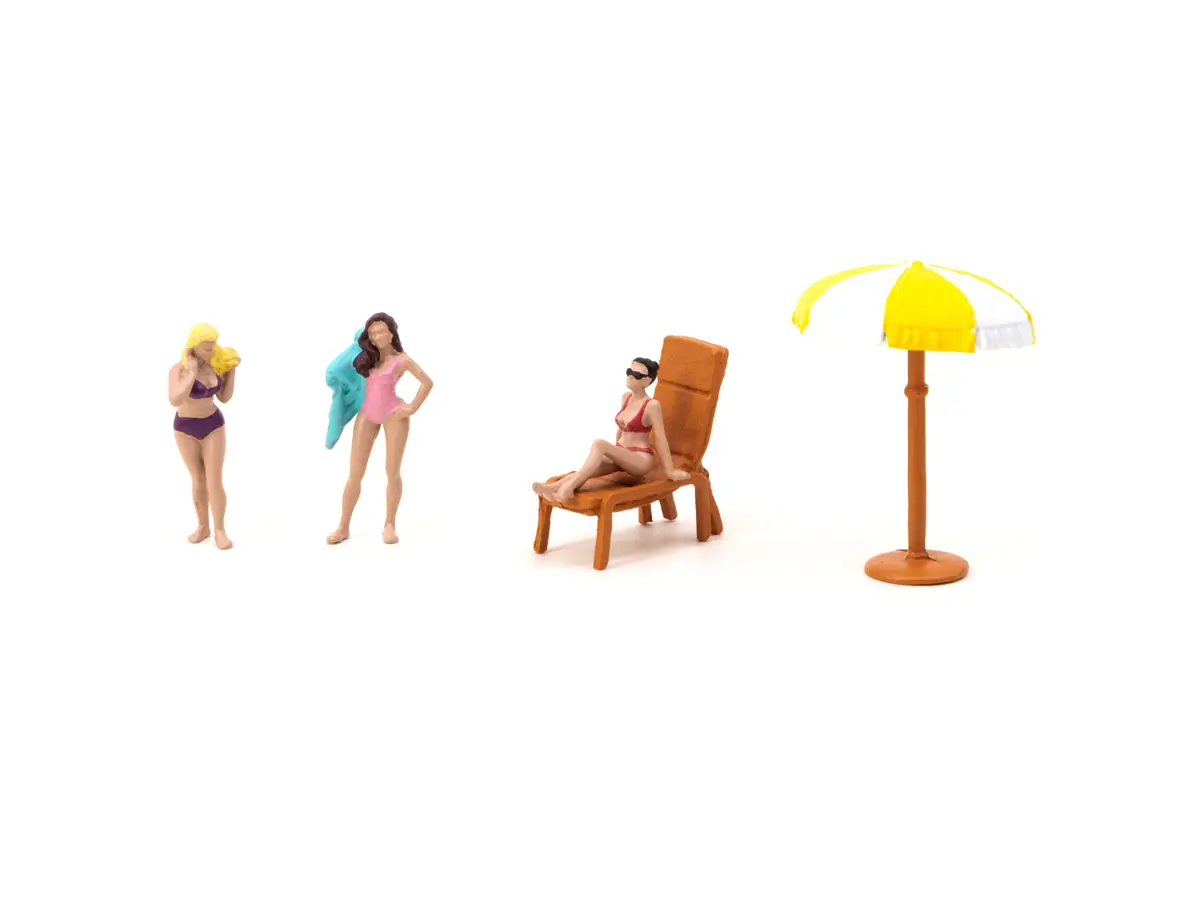American Diorama 1/64 Figures - Beach Girls -  Tarmac Works Collab64 1