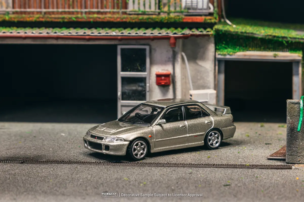 1/64 Mitsubishi Lancer Gsr Evolution Silver Special Edition With Tarmac Cards - Tarmac Works Global64 1